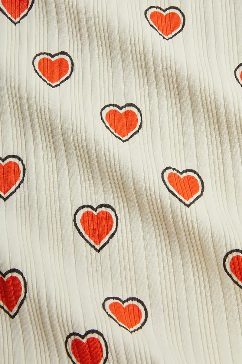 completo in cotone neonato/a Outlined hearts colore beige 2564010111 miniatura 4