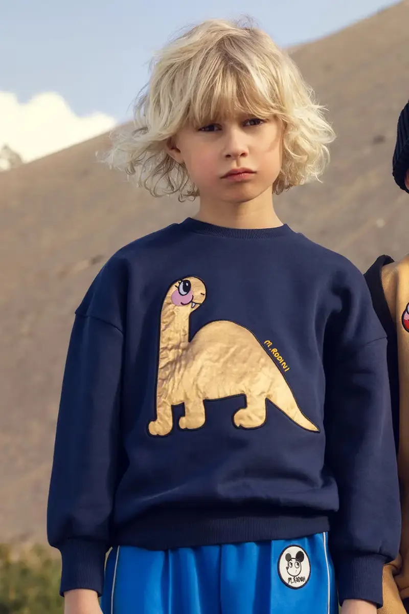 felpa in cotone bambino/a Dino colore blu navy 25720116