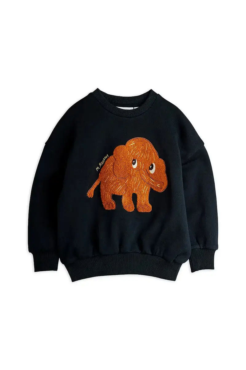 felpa in cotone bambino/a Mammoth colore nero con applicazione 25720147 miniatura 2
