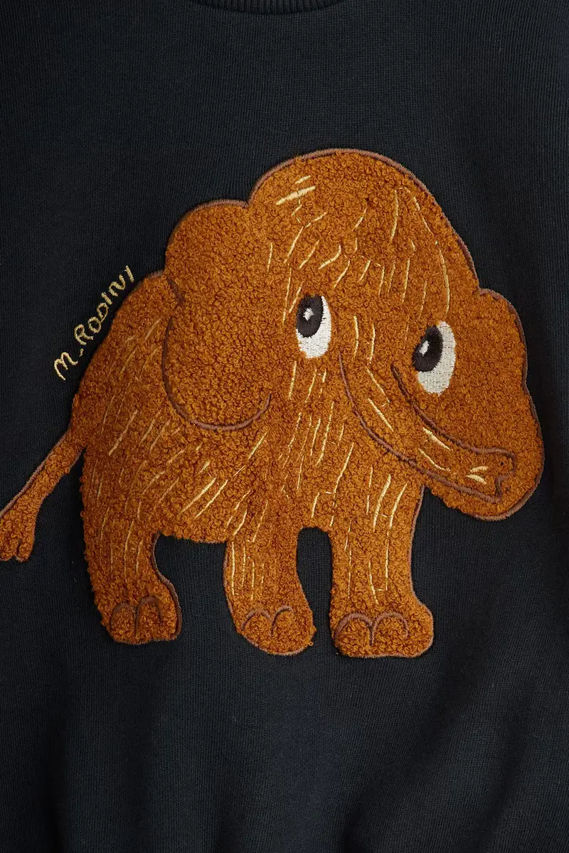 felpa in cotone bambino/a Mammoth colore nero con applicazione 25720147 miniatura 4