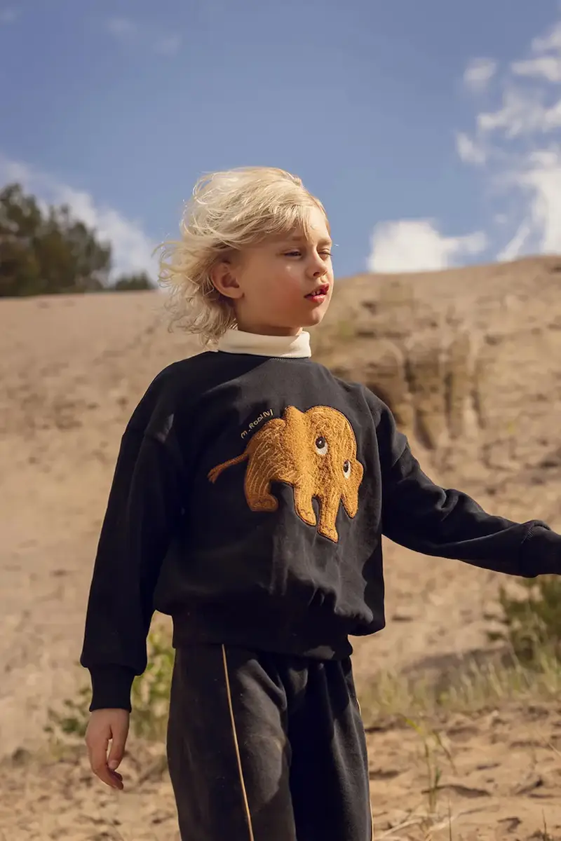 felpa in cotone bambino/a Mammoth colore nero con applicazione 25720147