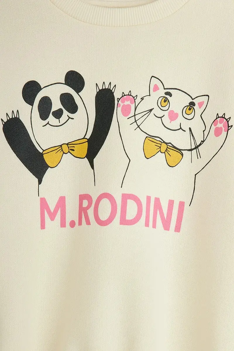 felpa in cotone bambino/a Panda & cat colore beige 25720136 miniatura 3