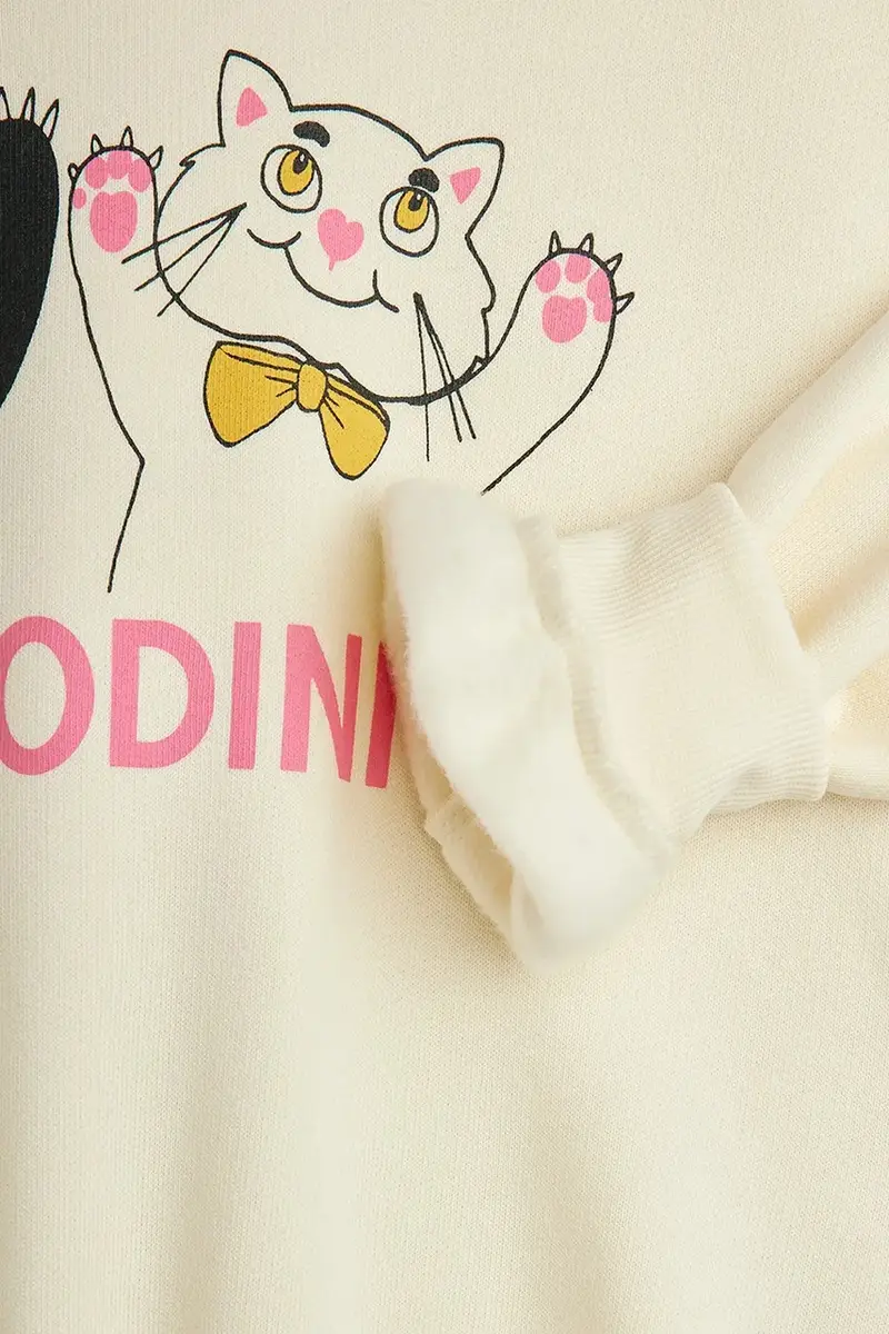 felpa in cotone bambino/a Panda & cat colore beige 25720136 miniatura 4