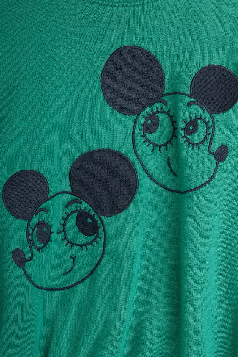 felpa in cotone bambino/a Ritzratz colore verde 25720140 Turchese miniatura 4