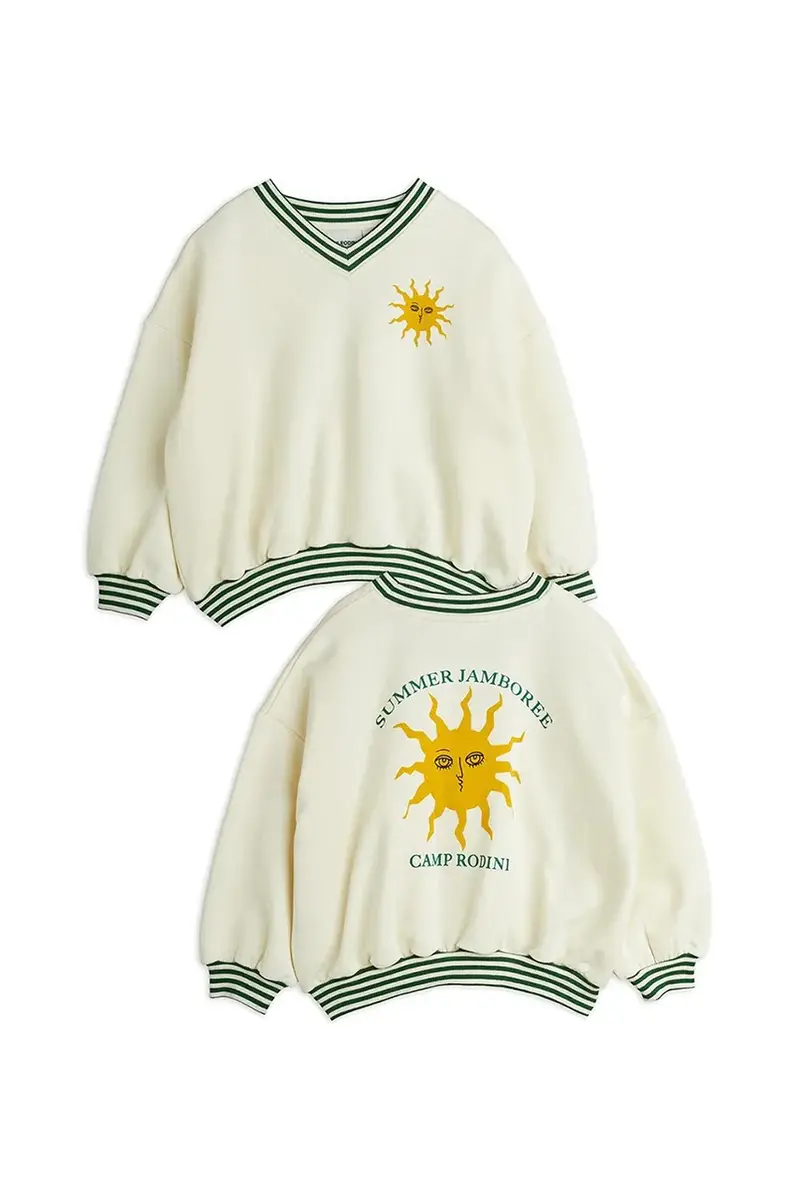 felpa in cotone bambino/a Sun colore beige 2562010811 miniatura 2