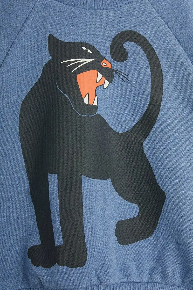 felpa in cotone Panther colore blu 1100029960 miniatura 3