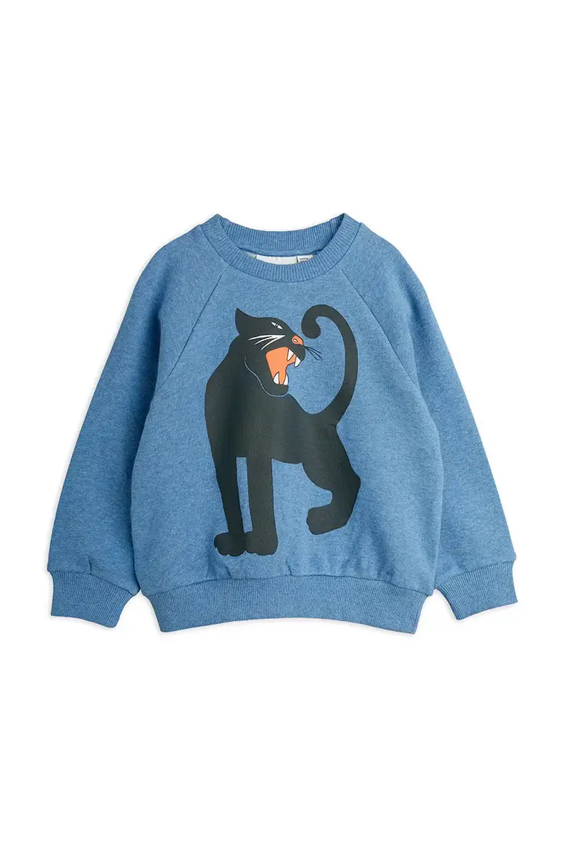 felpa in cotone Panther colore blu 1100029960