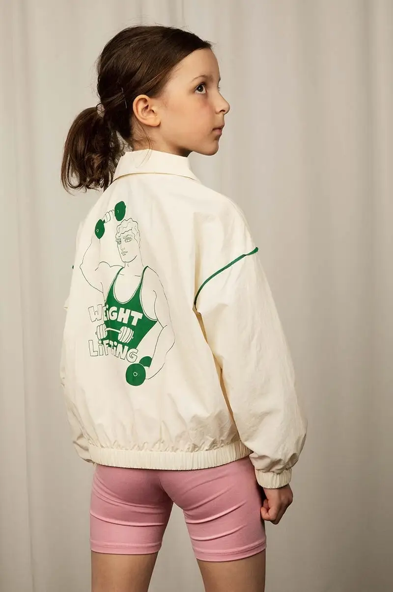 giacca bomber bambini Weight lifting colore bianco