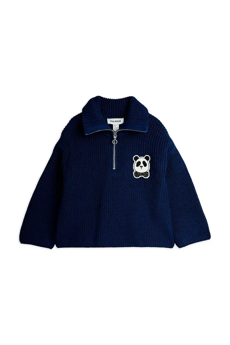 maglione per bambini con misto lana Panda Blu navy miniatura 2