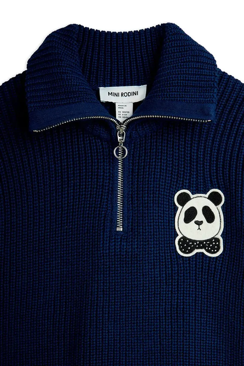 maglione per bambini con misto lana Panda Blu navy miniatura 4