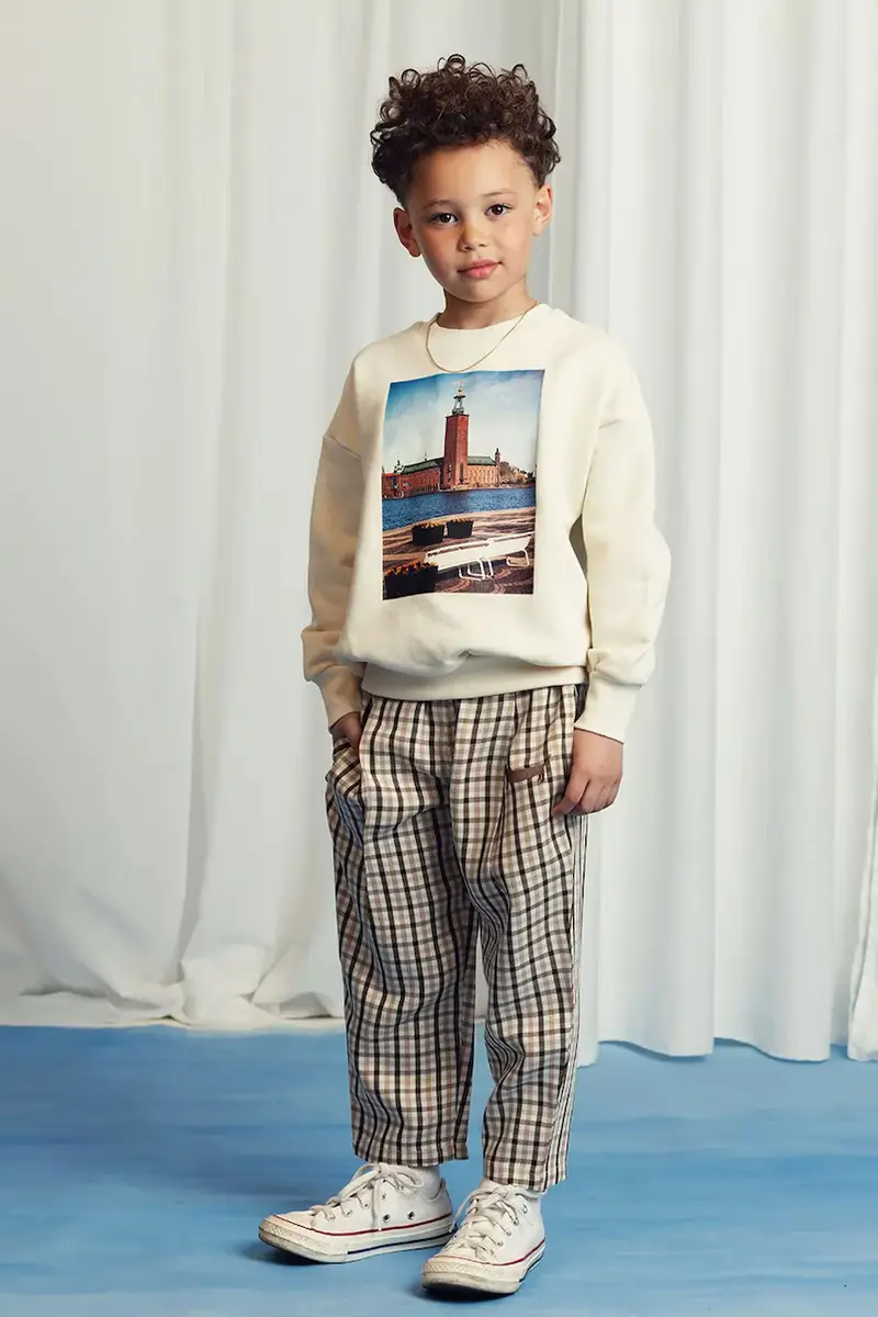 pantaloni per bambini Gingham colore beige 2523016113