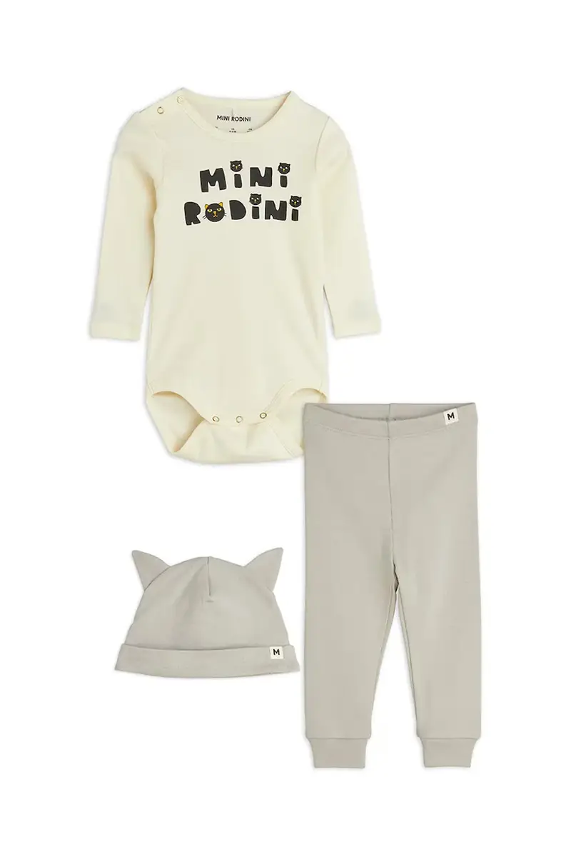 set per bambini Mini Rodini Cats colore beige 2514010611