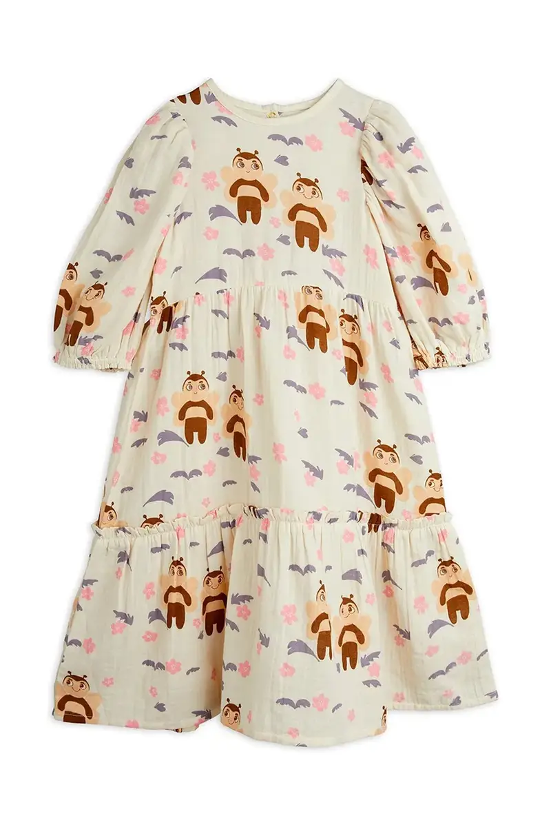 vestito di cotone bambina Muslin bee colore beige 2565011411 miniatura 2