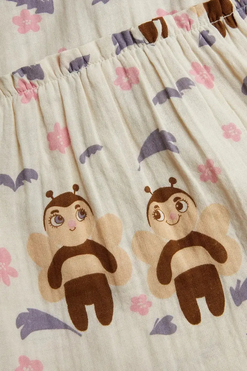 vestito di cotone bambina Muslin bee colore beige 2565011411 miniatura 4