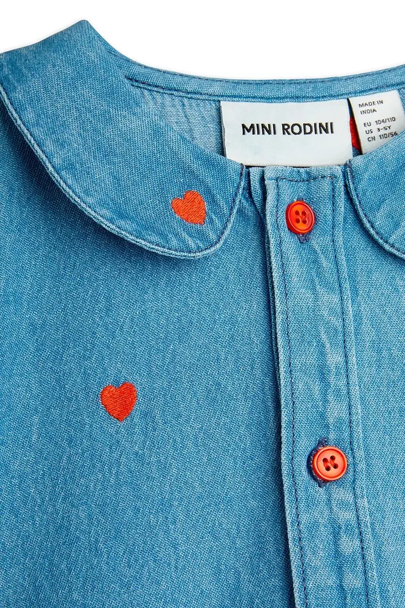 vestito jeans bambino/a Mini hearts colore blu 2565011360 miniatura 3