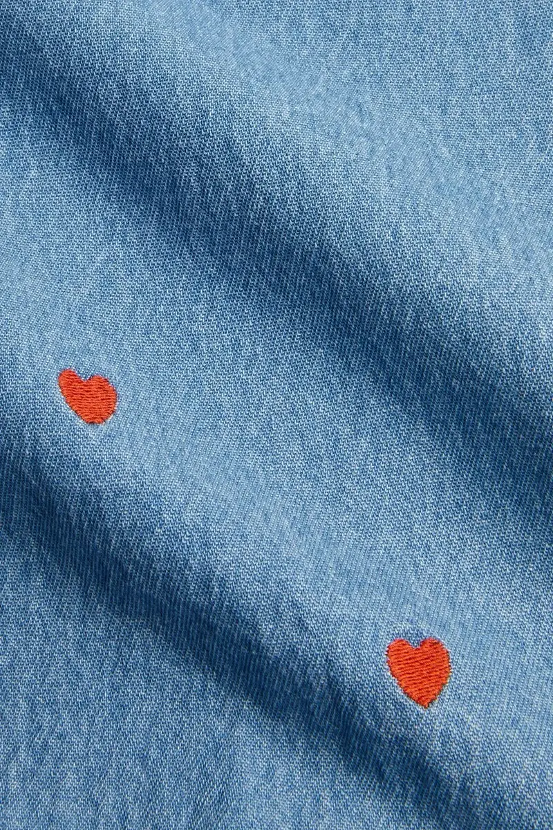 vestito jeans bambino/a Mini hearts colore blu 2565011360 miniatura 4