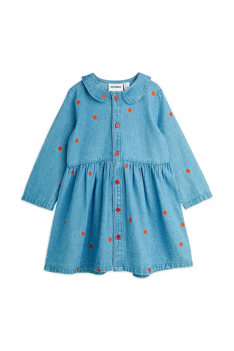 vestito jeans bambino/a Mini hearts colore blu 2565011360