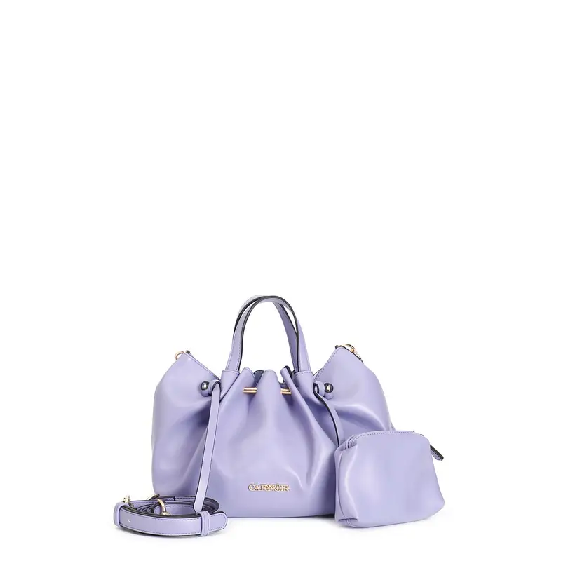 mini tote con motivo di arricciatura , tracolla removibile indaco