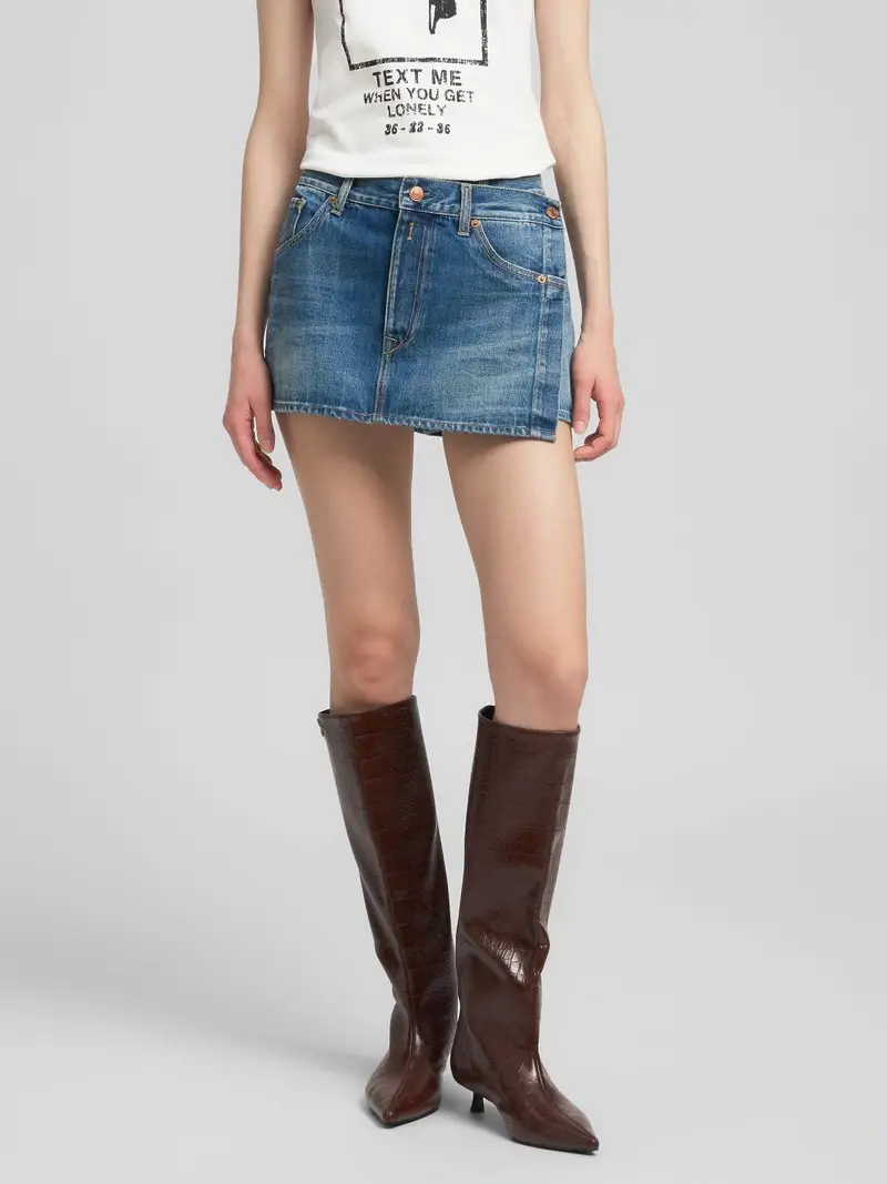 Minigonna A Portafoglio In Denim