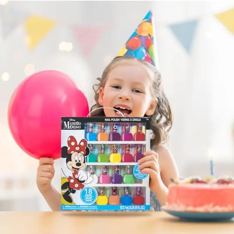 Minnie Mouse Set di smalti per unghie per bambine da 18 pezzi, a base d'acqua, ad asciugatura rapida e rimovibile miniatura 3