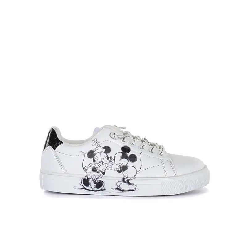 Sneakers bianche da ragazza stampa cartoon