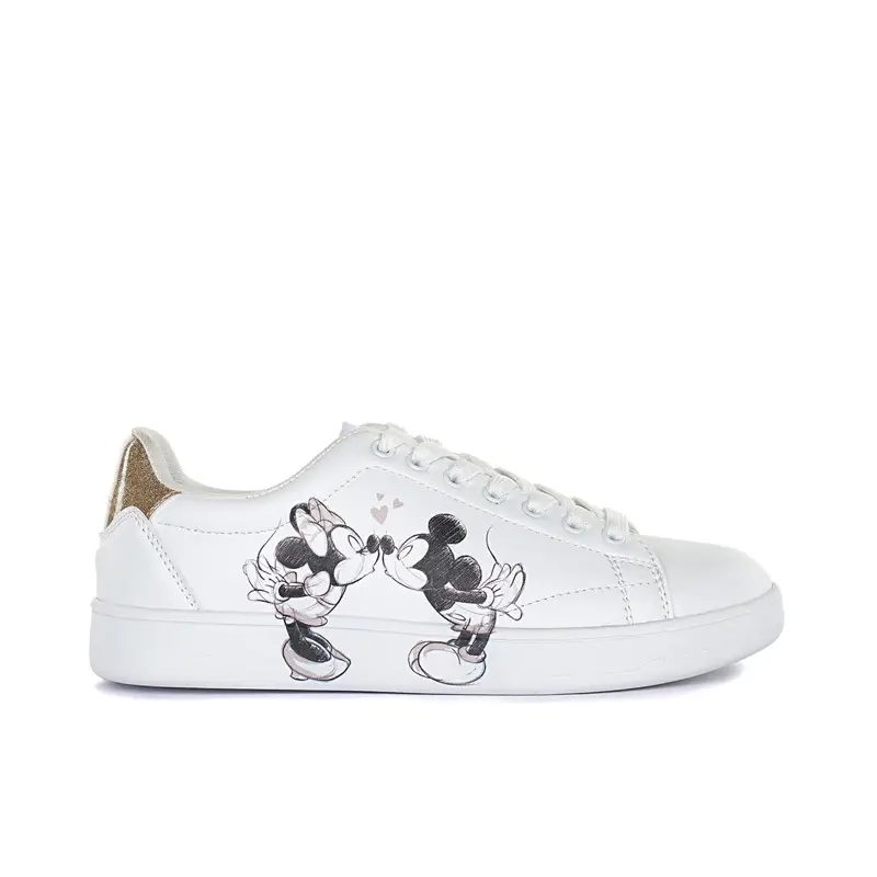 Sneakers bianche Disney con cartoon Minnie e Mickey Mouse