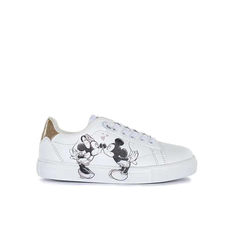 Sneakers bianche stampa cartoon da ragazza