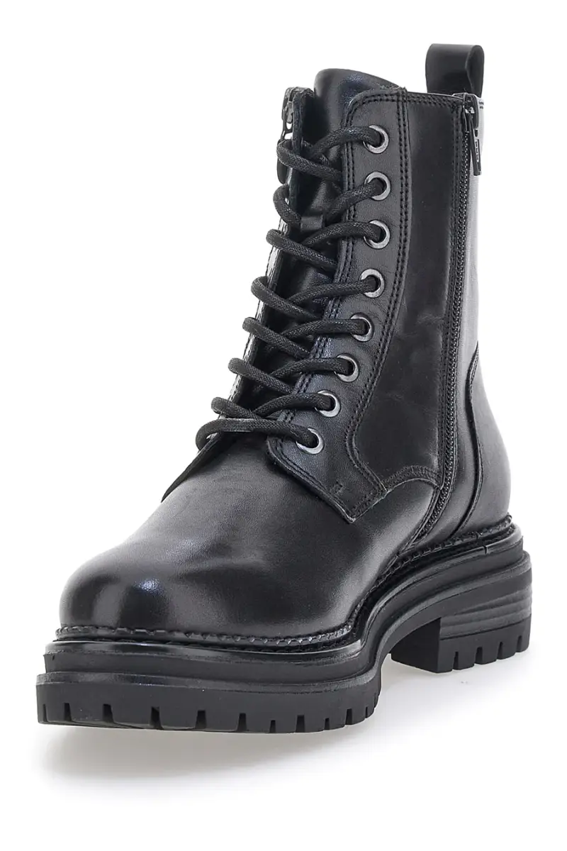 Anfibi Neri con Tomaia in Pelle MIO TEMPO 2368 [NERO] miniatura 3