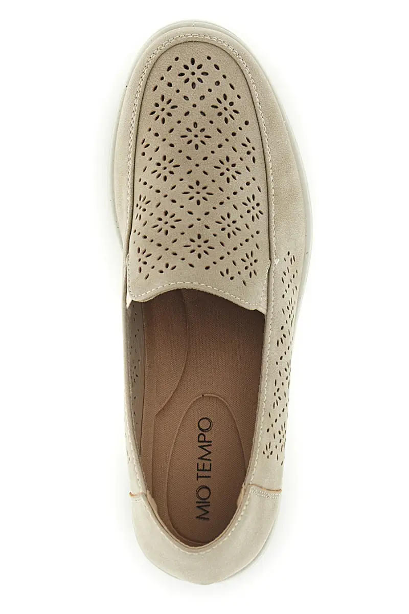 Mocassini beige traforati con zeppa Mio tempo MINA3173 [BEIGE] miniatura 3