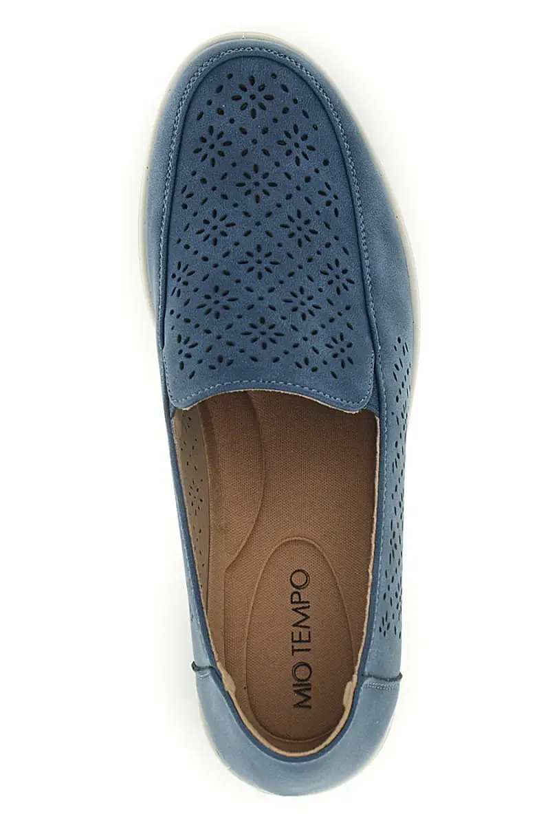 Mocassini blu traforati con zeppa Mio tempo MINA3173 [NAVY] miniatura 3