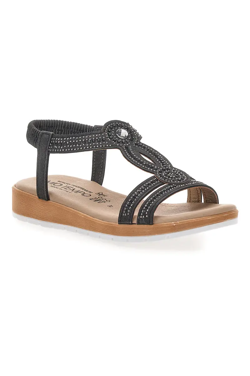 Sandali bassi neri con strass MIO TEMPO LR253420 [NERO] miniatura 2