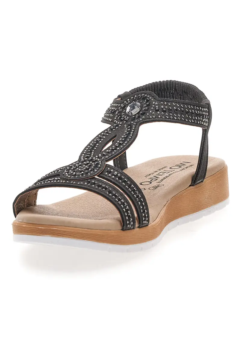 Sandali bassi neri con strass MIO TEMPO LR253420 [NERO] miniatura 3