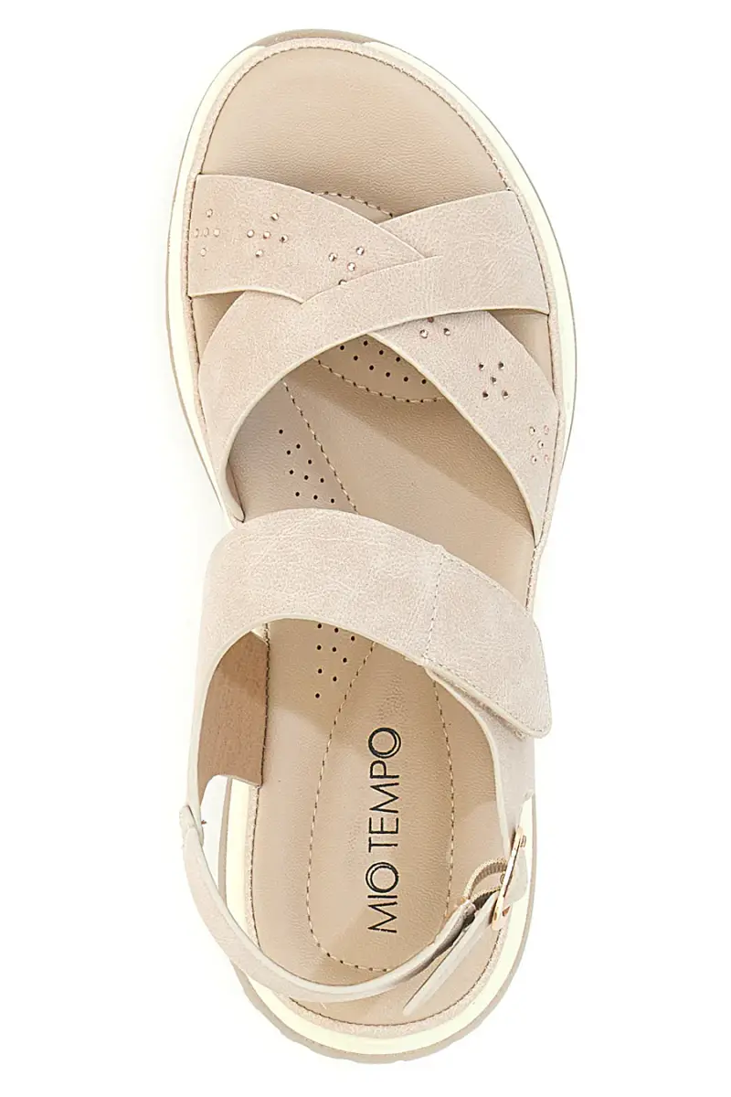 Sandali Beige Con Cinturino Slingback Mio Tempo Mina412 [BEIGE] miniatura 3