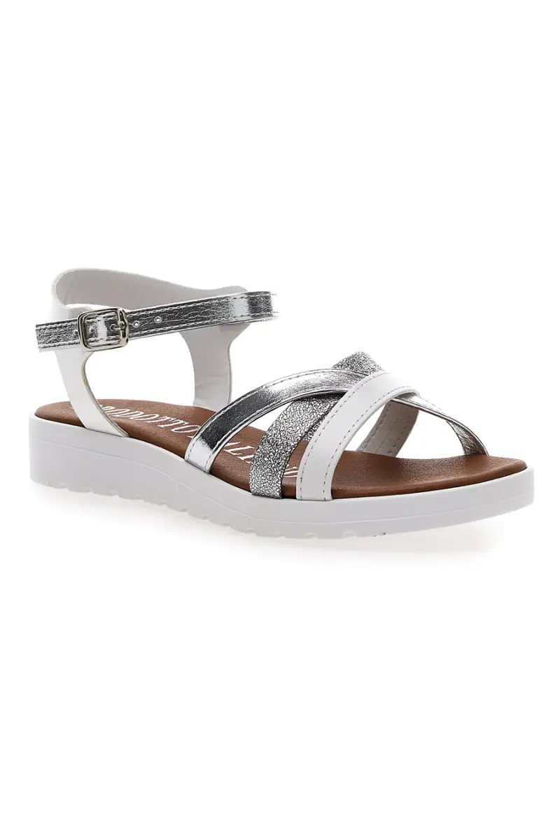 Sandali Bianchi con Cinturino Made in Italy Mio Tempo 8140 [BIANCO miniatura 2