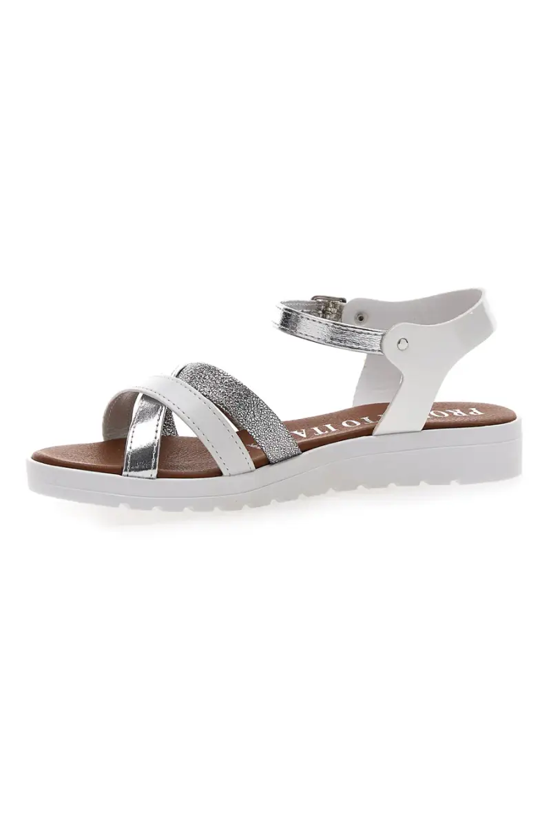 Sandali Bianchi con Cinturino Made in Italy Mio Tempo 8140 [BIANCO miniatura 4