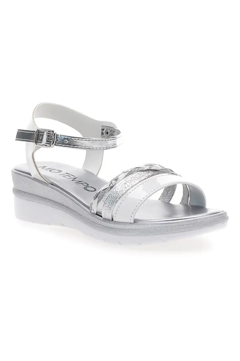 Sandali Bianchi e Argento con Platform Mio Tempo 2495 [BIANCO miniatura 2