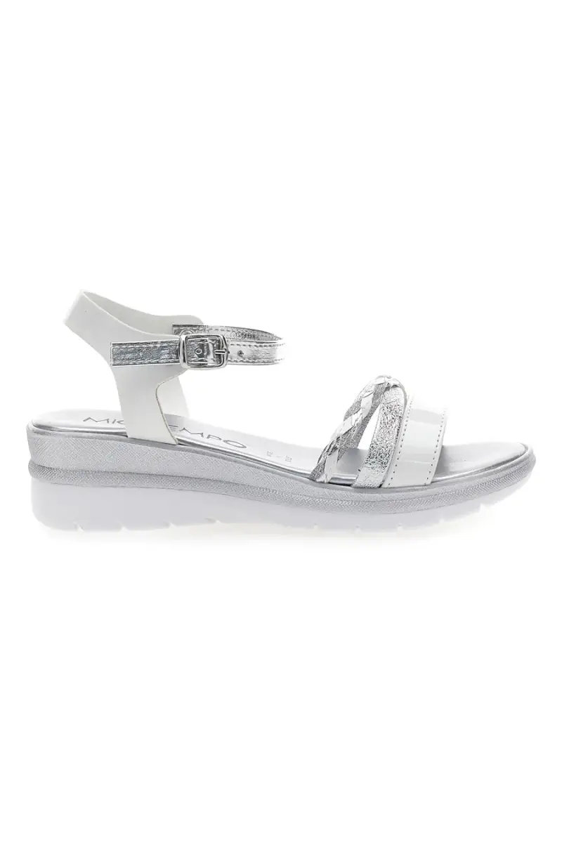 Sandali Bianchi e Argento con Platform Mio Tempo 2495 [BIANCO