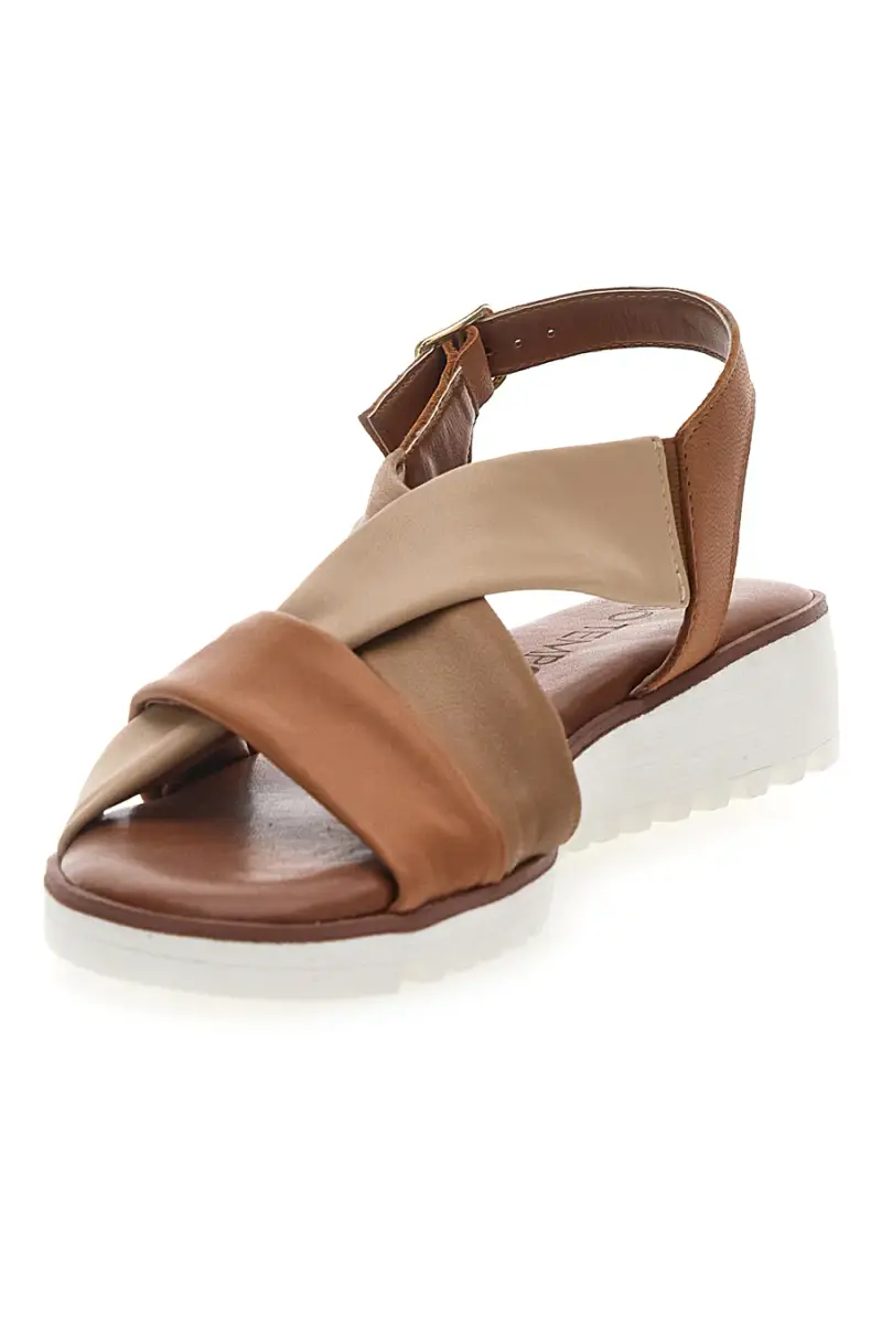 Sandali Brandy con Tomaia a Fascia In Vera Pelle MIO TEMPO 24A030 [BRANDY] miniatura 3