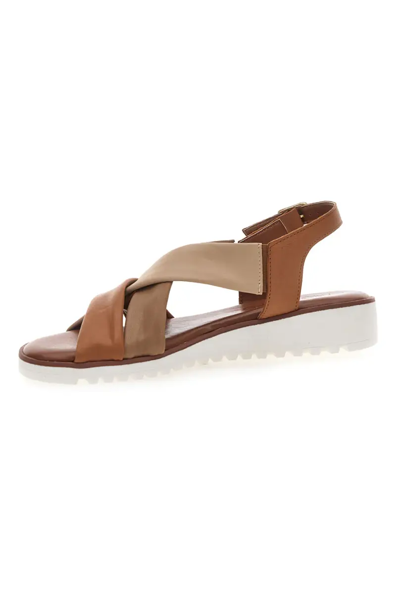 Sandali Brandy con Tomaia a Fascia In Vera Pelle MIO TEMPO 24A030 [BRANDY] miniatura 4