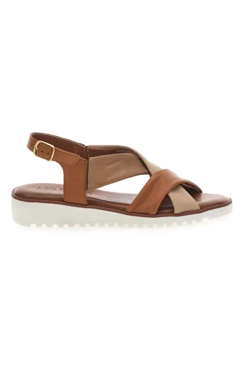 Sandali Brandy con Tomaia a Fascia In Vera Pelle MIO TEMPO 24A030 [BRANDY]