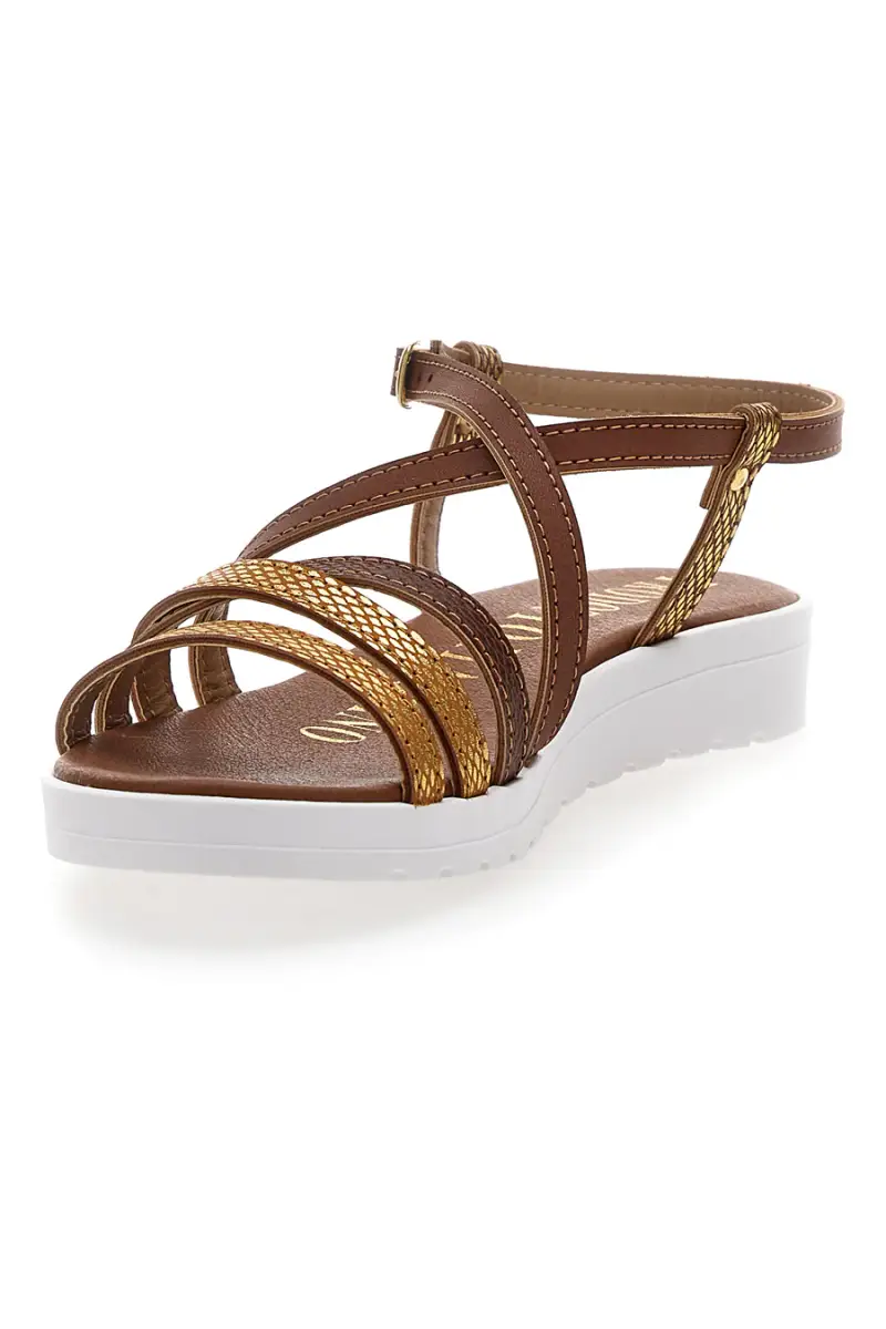 Sandali Marroni Multy Listini Made in Italy Mio Tempo 8103 [CUOIO miniatura 3