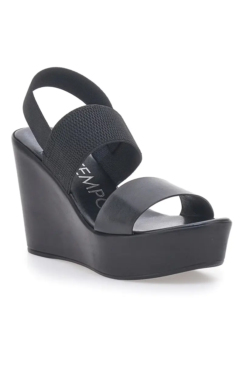 Sandali Neri con Elastico Posteriore e Plateau MIO TEMPO 3094/J1054 [NERO] miniatura 2