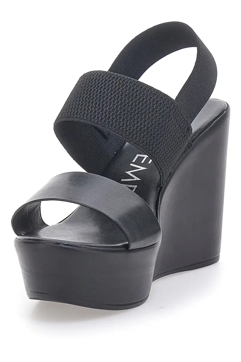 Sandali Neri con Elastico Posteriore e Plateau MIO TEMPO 3094/J1054 [NERO] miniatura 3