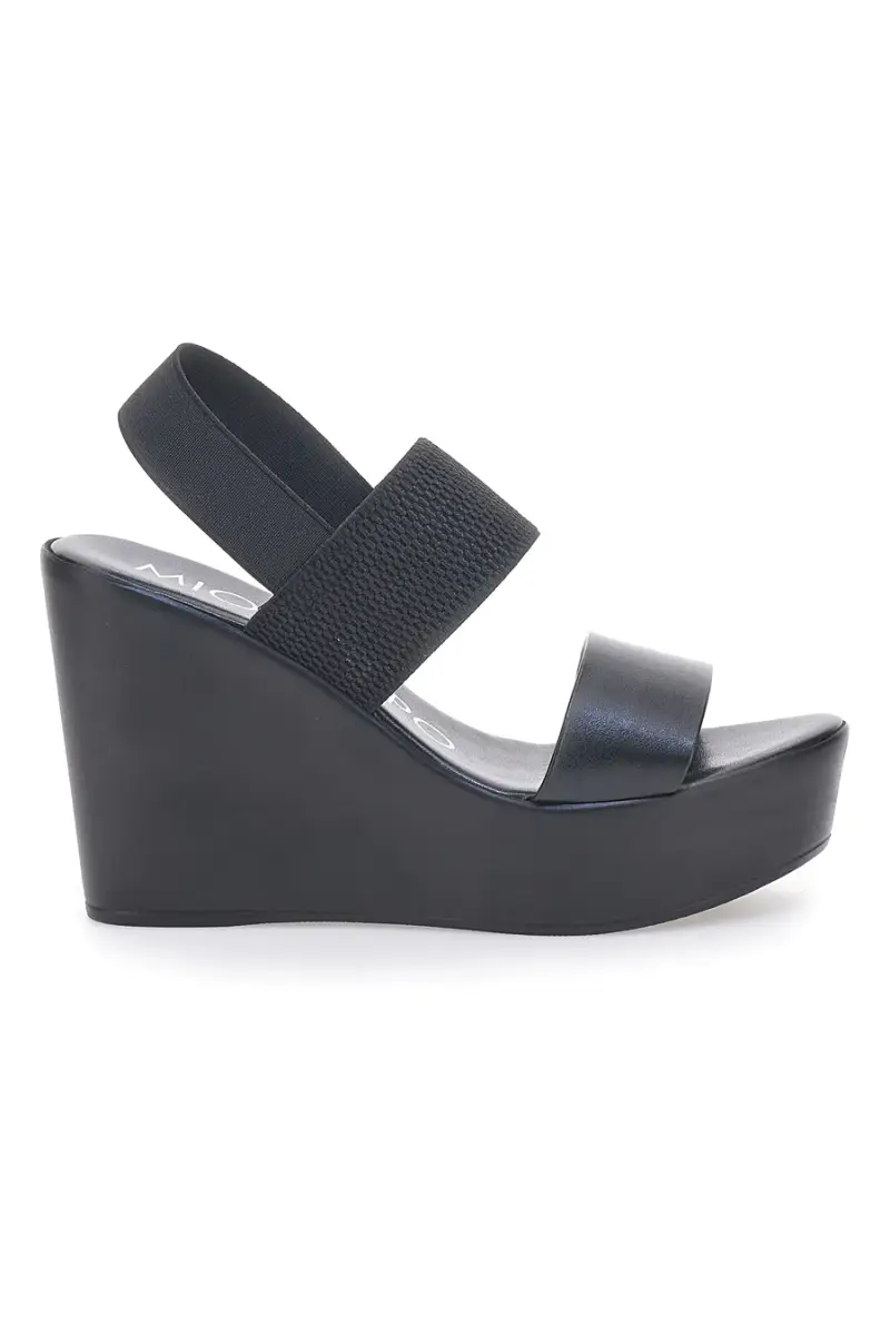 Sandali Neri con Elastico Posteriore e Plateau MIO TEMPO 3094/J1054 [NERO]