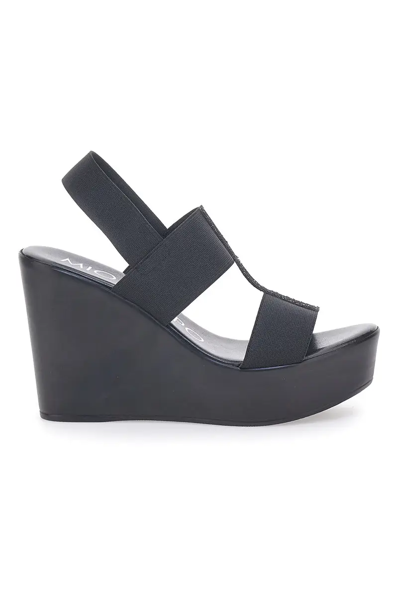 Sandali Neri con Glitter e Plateau MIO TEMPO 3132/J1054 [NERO]