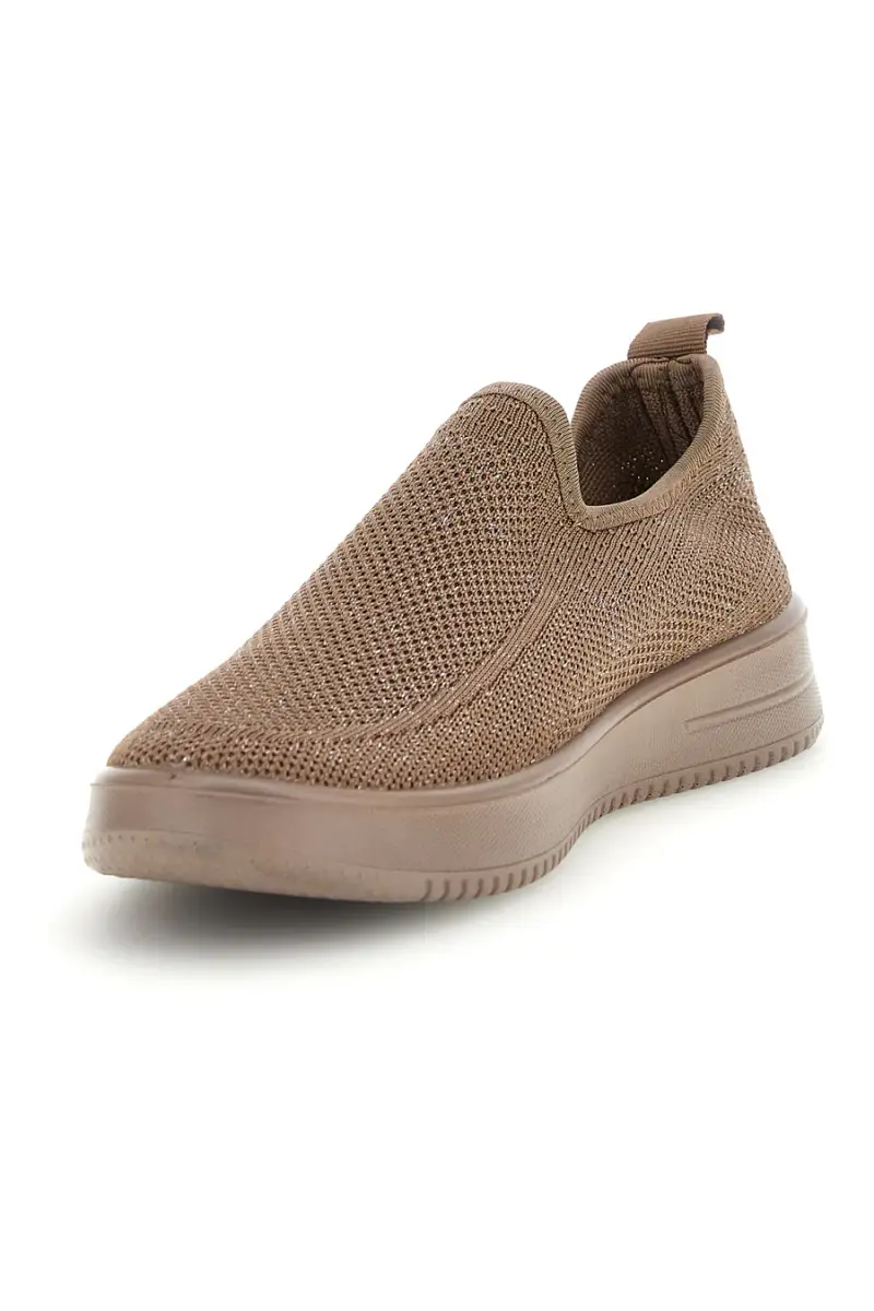 Sneakers slip on beige in tessuto traforato Mio tempo tf2508059 [KHAKI] miniatura 4
