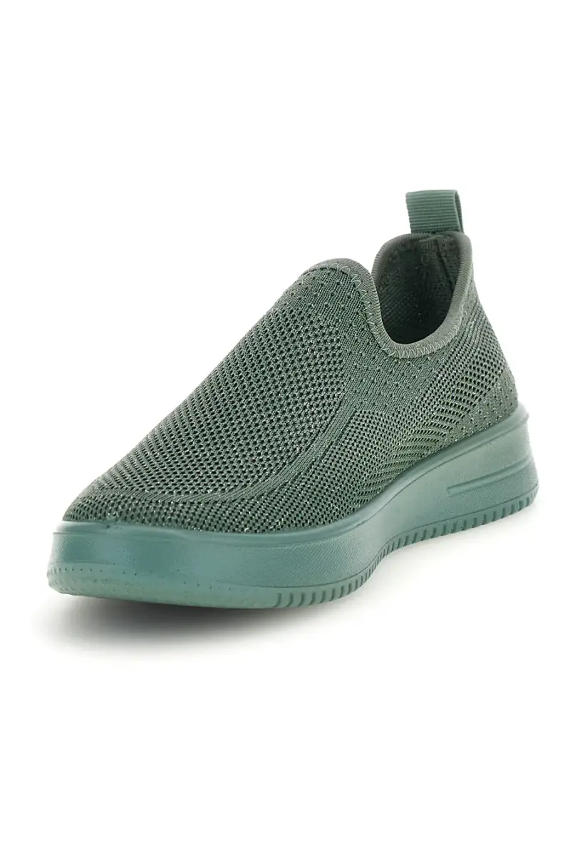 Sneakers slip on verdi in tessuto traforato Mio tempo tf2508059 [VERDE] miniatura 4