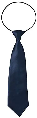 Miobo Cravatta bambini ragazzi con elastico flessibile, Blu scuro, XS
