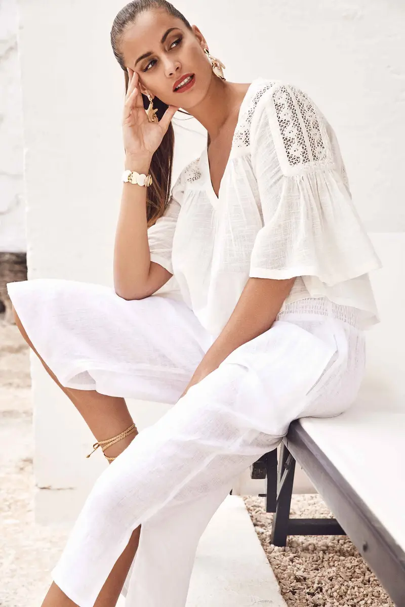 PATALONI IN LINO KALIA | Colore Bianco |