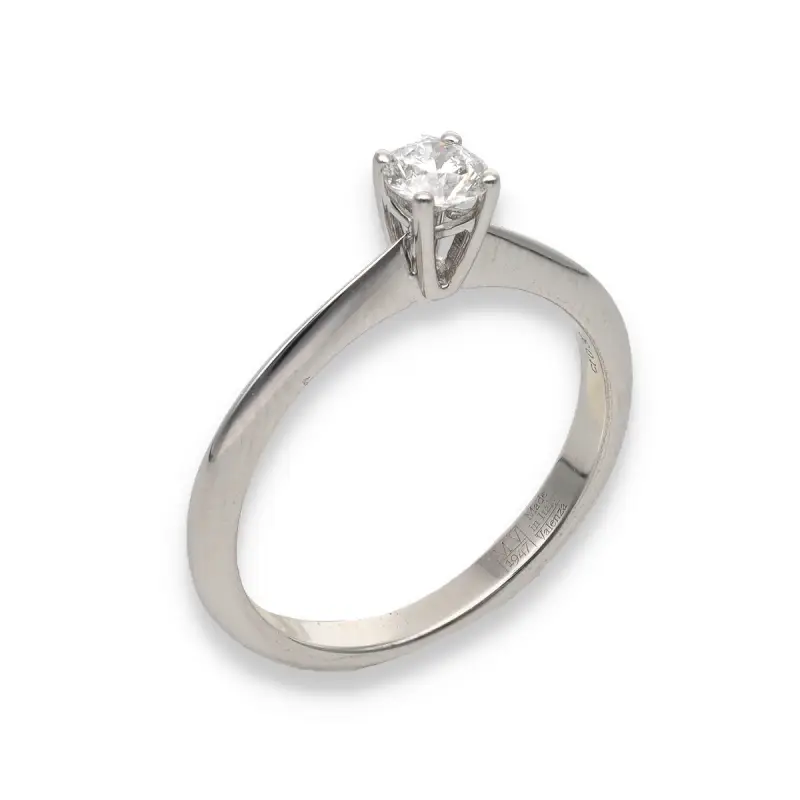 Solitario diamante e oro bianco miniatura 2